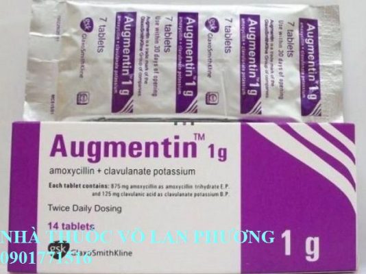 thuốc augmentin 1000mg điều trị nhiễm khuẩn?(5)
